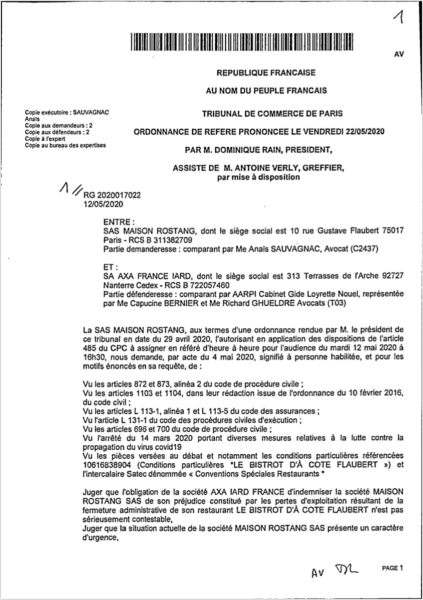 pertes exploitation AXA